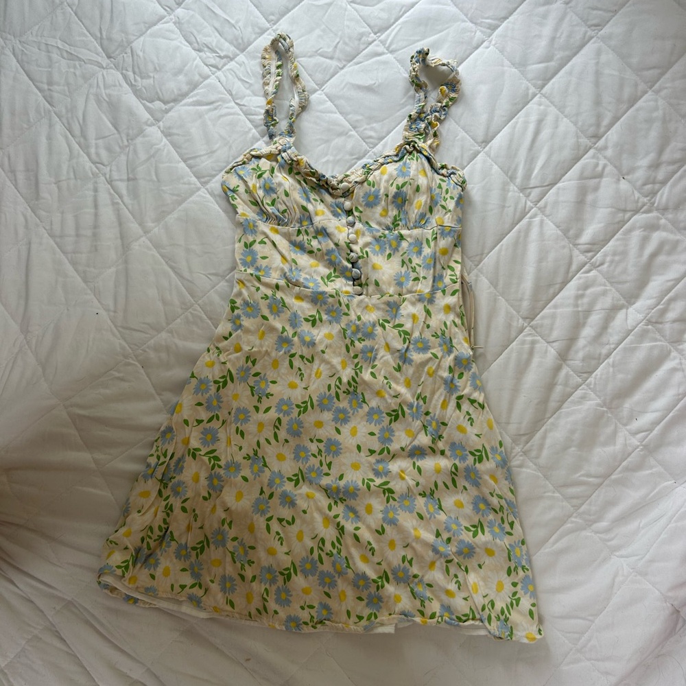 Zara Floral Dress in Yellow and Blue
